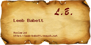 Leeb Babett névjegykártya
